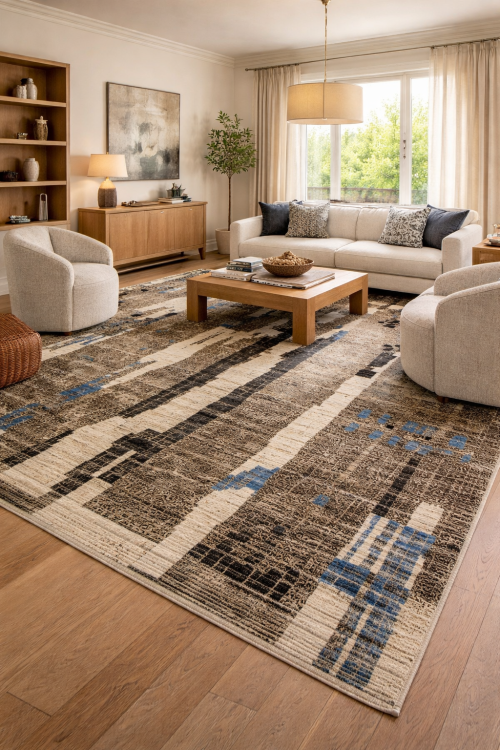 Brown Tribal Modern 9'3X11'7 Moroccan Style Oriental Rug