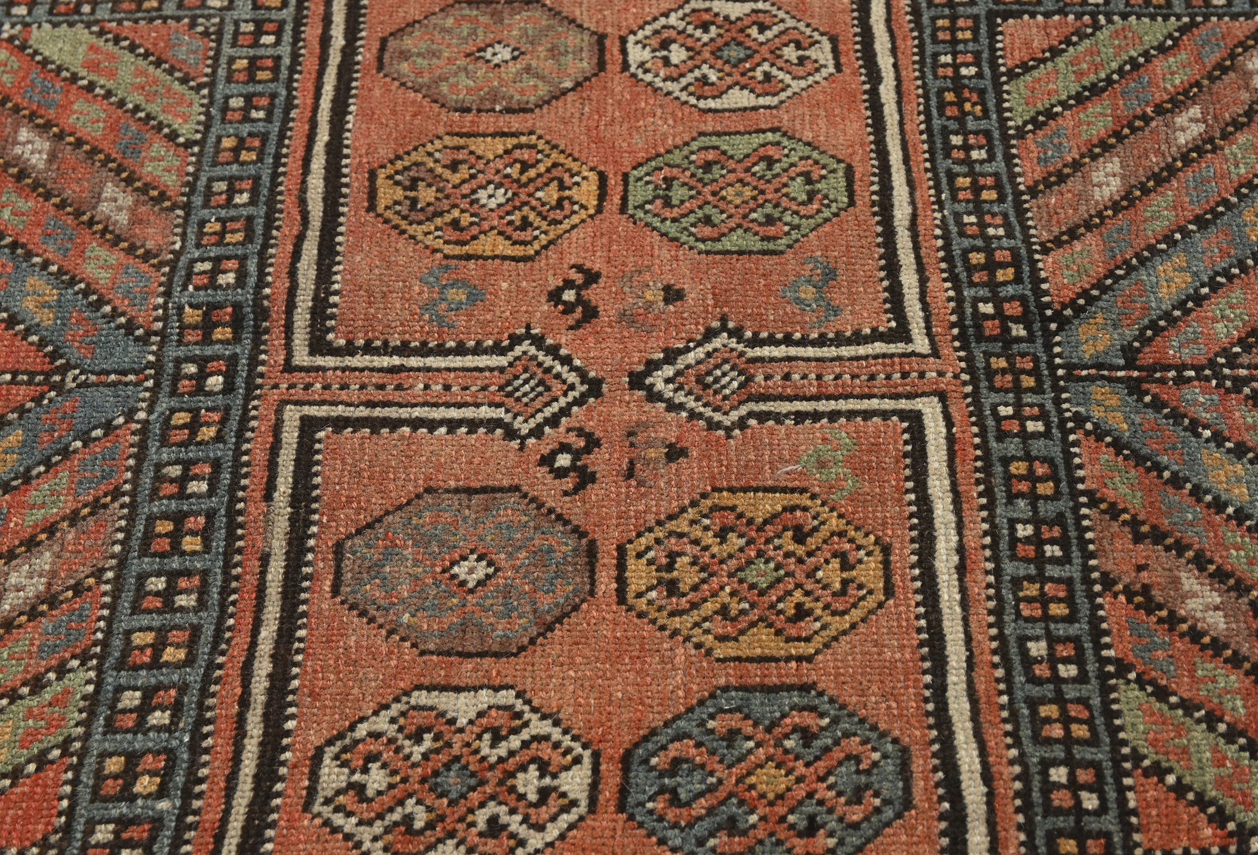 4'9x8'8 Hand Knotted Geometric Tribal Oriental Wool Rug - Image 6