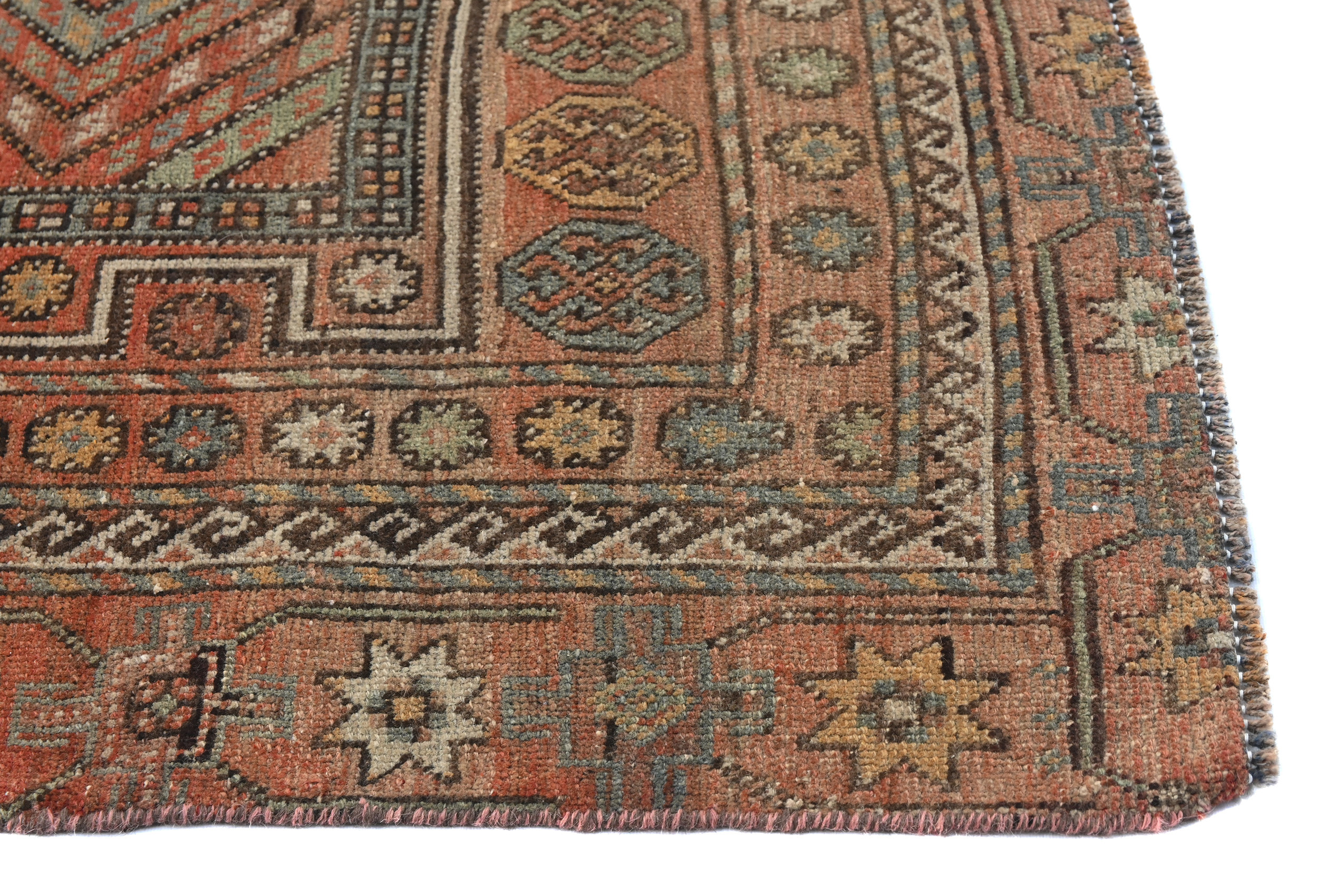 4'9x8'8 Hand Knotted Geometric Tribal Oriental Wool Rug - Image 8