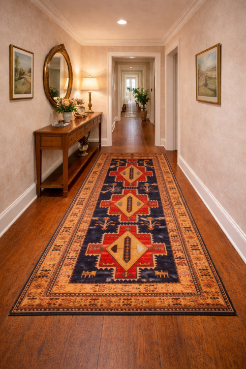 Vintage Geometric Tribal 5X10'5 Runner Oriental Rug