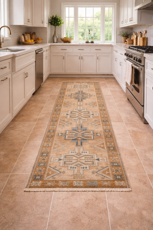 Semi Antique Geometric Tribal 3X9 Vintage Oriental Runner Rug