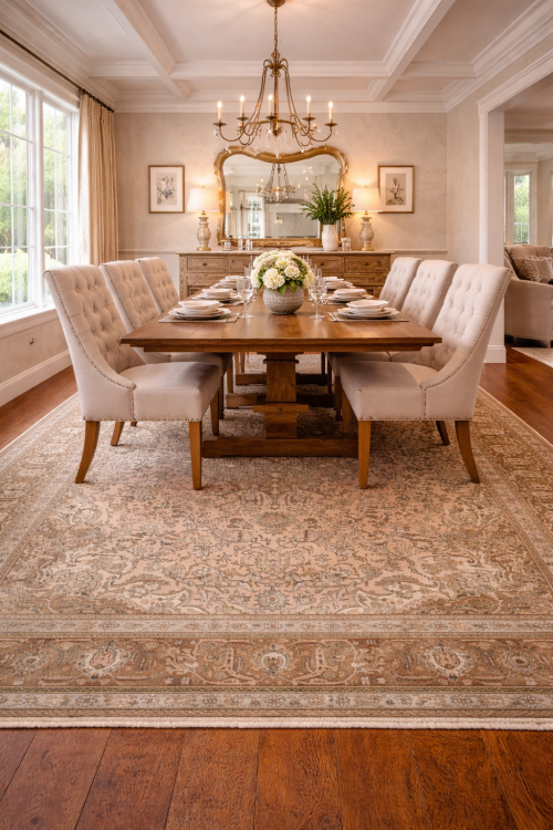 Light Peach Semi Antique Classic Floral 10X13 Vintage Oriental Rug