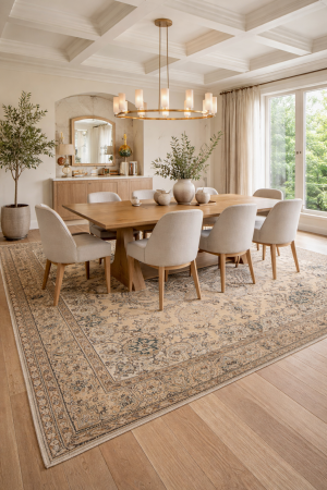 Semi Antique Muted Floral 9'8X12'5 Distressed Vintage Oriental Rug