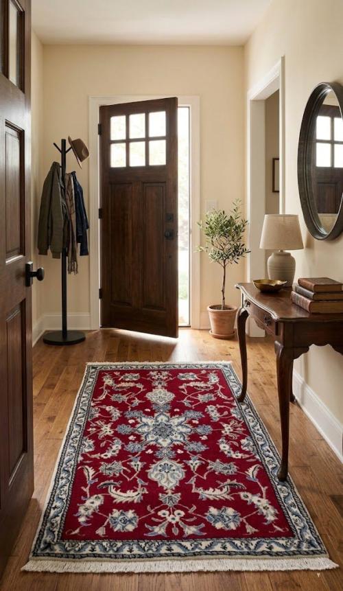 Red Classic 3' x 5' Nain Kashmar Persian Rug