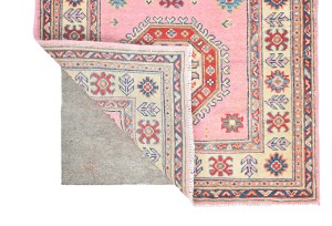 Pink Tribal Geometric 3X8 Kazak Pakistan Oriental Runner Rug
