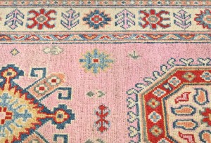 Pink Tribal Geometric 3X8 Kazak Pakistan Oriental Runner Rug