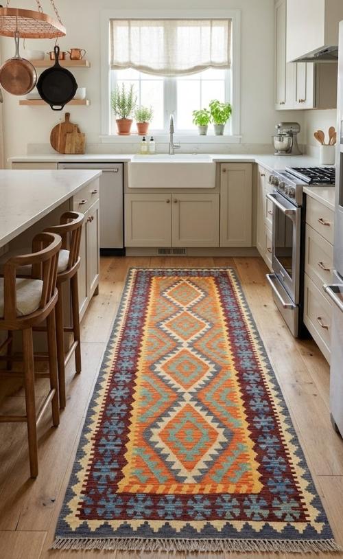 2'10 X 8'4 Hand-Woven Kilim Oriental Wool Runner Rug