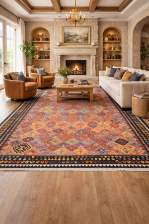 9'11 X 12'9 Multicolored Hand Woven Geometric Kilim Wool Rug