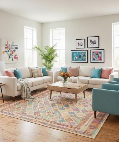 Multicolored Geometric Reversible 12X16 Kilim Oriental Rug