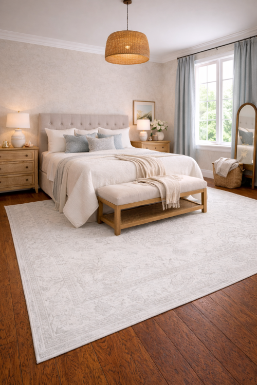 Antique Muted Floral Classic 6'5X9'4 Distressed Vintage Oriental Rug