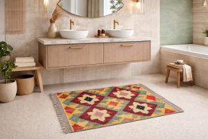 1'10 X 2'8 Hand Woven Kilim Multicolored Oriental Wool Rug