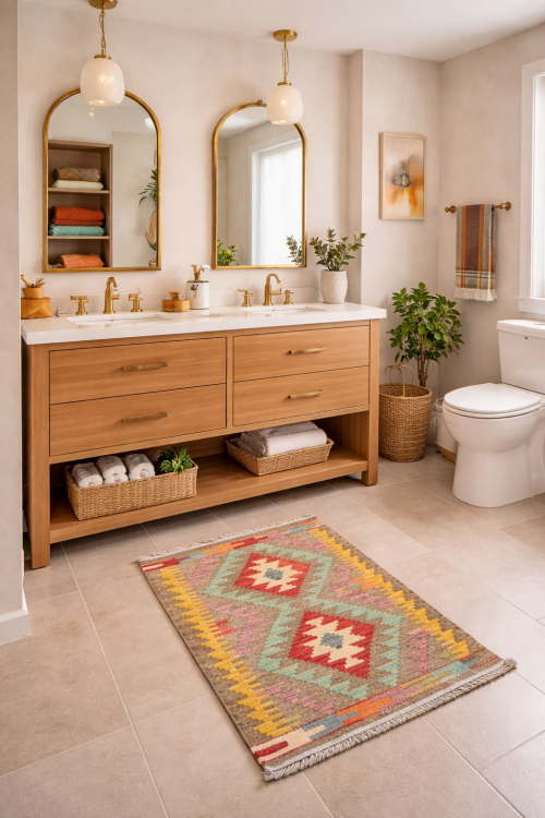 1'11 X 3'2 Multicolored Hand Woven Kilim Oriental Wool Rug