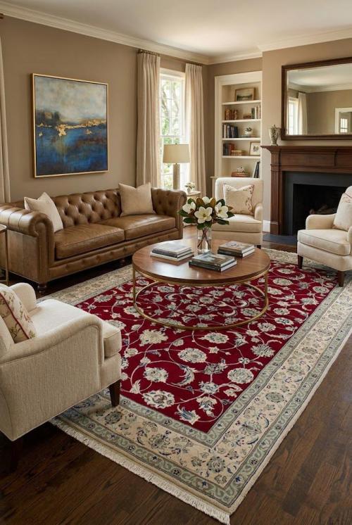 Red Traditional 6' x 10' Nain Persian Rug