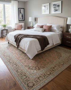 6'5 x 9'3 Hand Knotted Floral Semi Antique Oriental Wool Rug