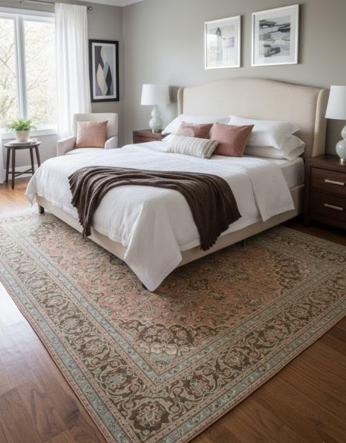 6'5 x 9'3 Hand Knotted Floral Semi Antique Oriental Wool Rug