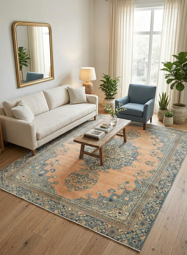 Semi Antique Muted Floral 7'5X10'7 Distressed Vintage Oriental Rug - Image 2