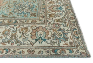 Semi Antique Muted Colors Floral 10X12'5 Distressed Vintage Oriental Rug