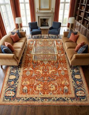Orange Tribal 9X12 Oushak Chobi Oriental Rug