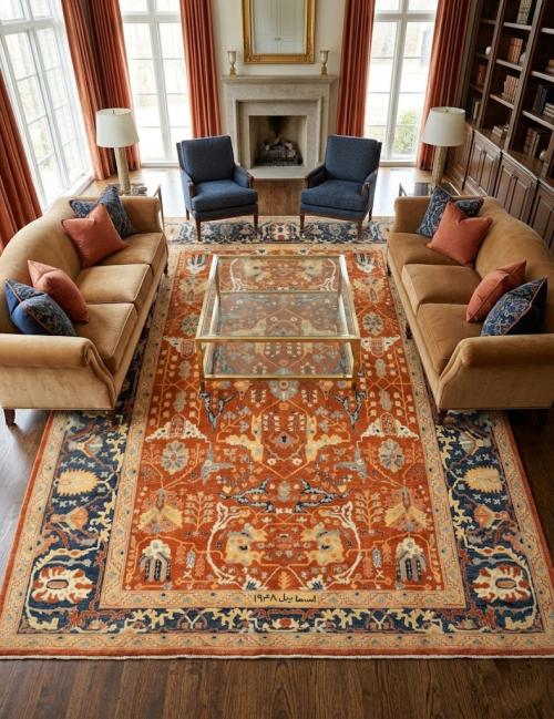 Orange Tribal 9X12 Oushak Chobi Oriental Rug