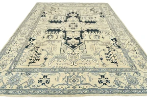 Greige Geometric Tribal 8X10 Heriz Serapi Pakistan Rug