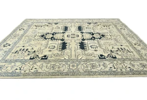 Greige Geometric Tribal 8X10 Heriz Serapi Pakistan Rug