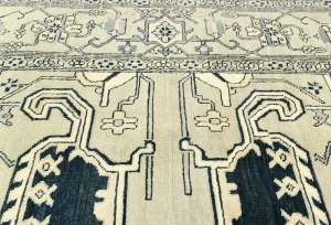 Greige Geometric Tribal 8X10 Heriz Serapi Pakistan Rug