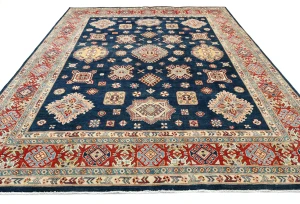 Navy Tribal Geometric 8X10 Kazak Pakistan Oriental Rug