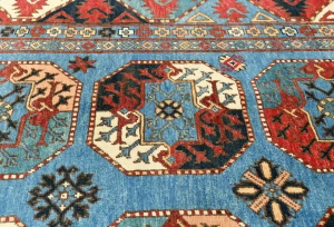 Blue Tribal Geometric 8X10 Turkoman Pakistan Rug