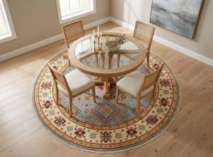 Gray Tribal Geometric 8X8 Kazak Oriental Rug