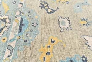Muted Pastel Brown Transitional Floral 8X10 Oushak Oriental Rug