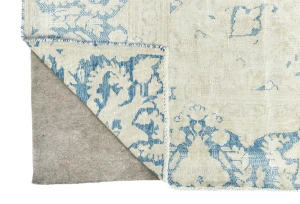 Antique Muted Beige Floral 9X11 Distressed Vintage Oriental Rug