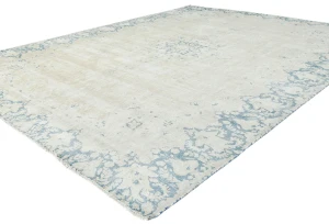 Antique Muted Beige Floral 9X11 Distressed Vintage Oriental Rug