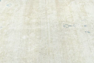 Antique Muted Beige Floral 9X11 Distressed Vintage Oriental Rug