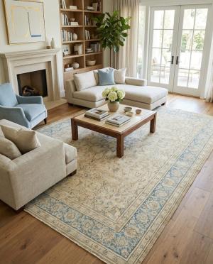 9'1 x 12'3 Hand Knotted Floral Antique Oriental Wool Rug