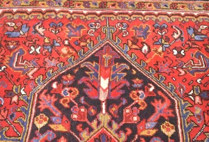 Vintage Red Floral 9'5 X 11 Heriz Persian Rug