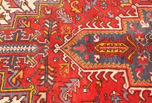 Semi Antique Red Floral 8x10 Heriz Persian Rug