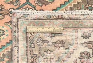 Muted Light Salmon Antique Floral 7X10 Distressed Oriental Rug