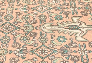 Muted Light Salmon Antique Floral 7X10 Distressed Oriental Rug