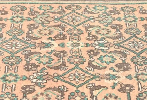 Muted Light Salmon Antique Floral 7X10 Distressed Oriental Rug