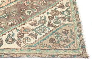 Muted Light Salmon Antique Floral 7X10 Distressed Oriental Rug