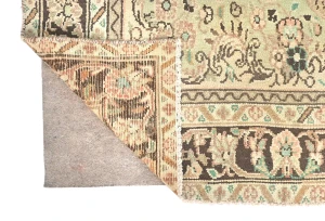 Semi Antique Muted Floral 7X10 Distressed Vintage Oriental Rug