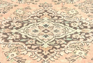 Semi Antique Muted Floral 7X10 Distressed Vintage Oriental Rug