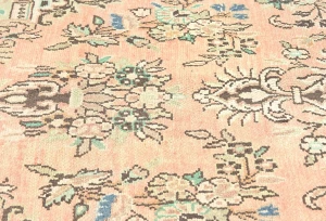 Semi Antique Muted Floral 7X10 Distressed Vintage Oriental Rug