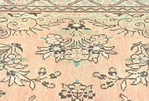 Semi Antique Muted Floral 7X10 Distressed Vintage Oriental Rug
