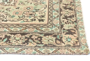 Semi Antique Muted Floral 7X10 Distressed Vintage Oriental Rug