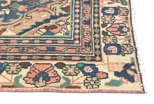 Semi Antique Muted Floral 6X9 Distressed Vintage Oriental Rug