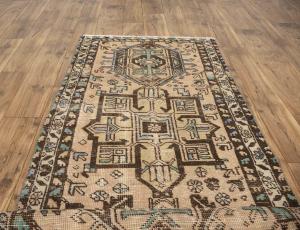 2'9 x 10'5 Hand Knotted Floral Vintage Oriental Runner Rug
