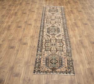 2'9 x 10'5 Hand Knotted Floral Vintage Oriental Runner Rug