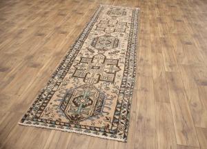 2'9 x 10'5 Hand Knotted Floral Vintage Oriental Runner Rug