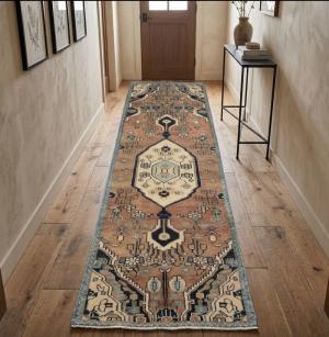 Semi Antique Rusty Beige Tribal 2'5X7'9 Hamedan Persian Runner Rug